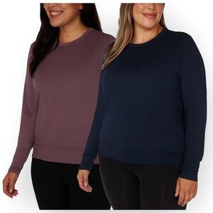 NWT Lukka Lux Women’s 2-Pack Long Sleeve T-Shirts – Size Medium – Plum & Navy